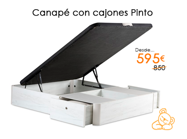 Canapé abatible de madera con cajones laterales modelo Pinto con un 30% de descuento en Muebles Madrid, tu tienda de muebles en Madrid